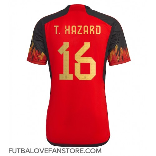 Belgicko Thorgan Hazard #16 Domáci futbalový dres MS 2022 Krátky Rukáv